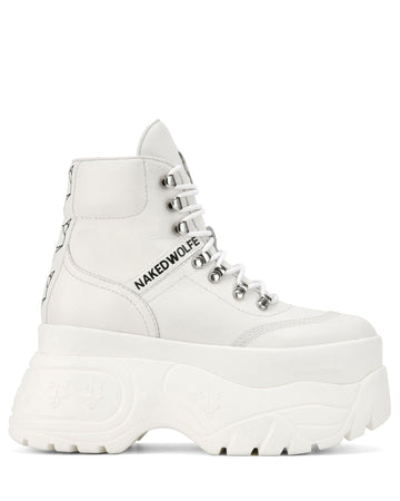 Spike White Leather