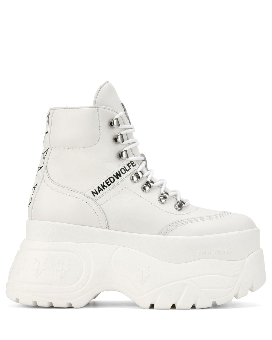 Spike White Leather